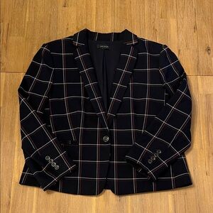 Ann Taylor Black Plaid Blazer